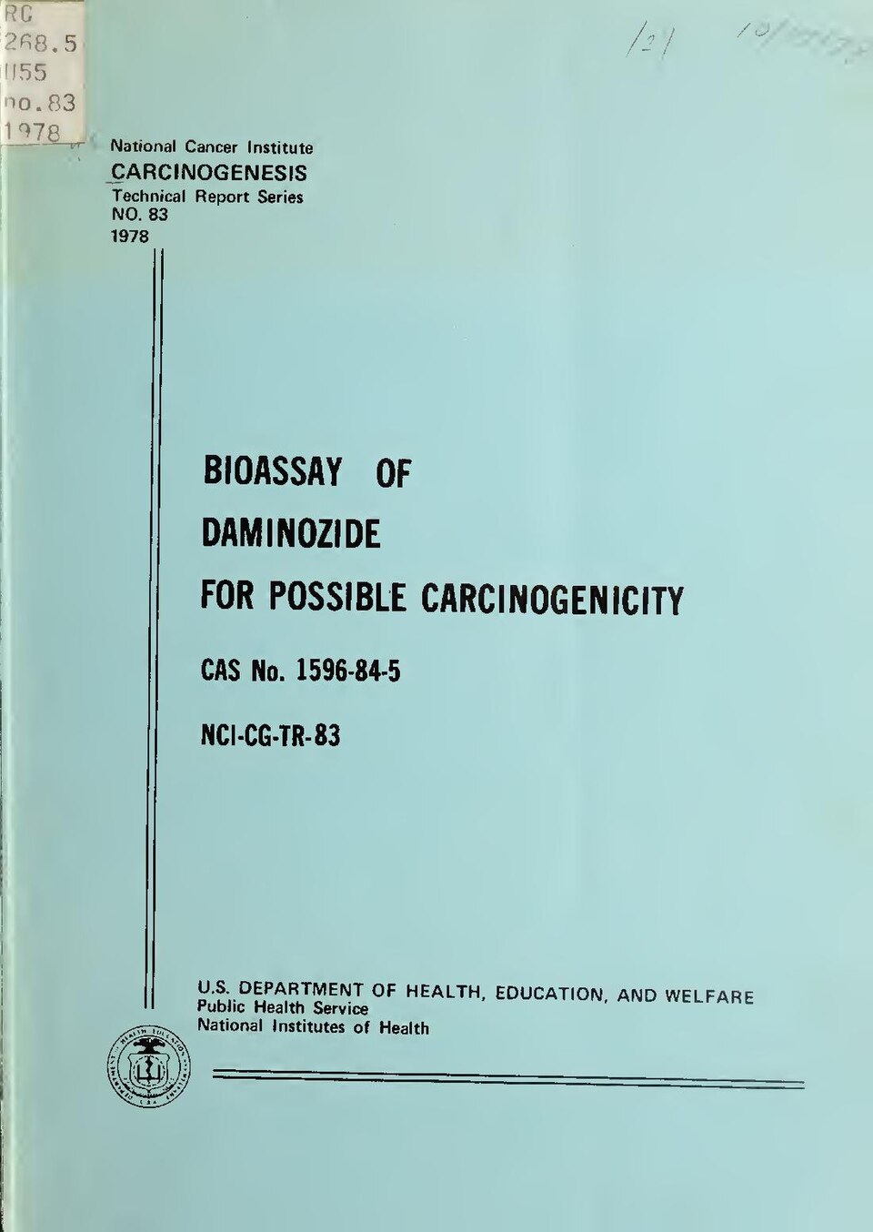 Cover of the National Cancer Institute technical report NCI-CG-TR-83, Bioassay of daminozide for possible carcinogenicity