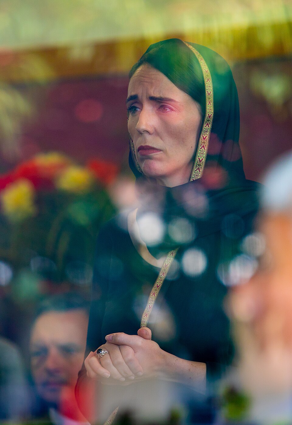 Jacinda Ardern visiting the Muslim community in Christchurch, 16 March 2019