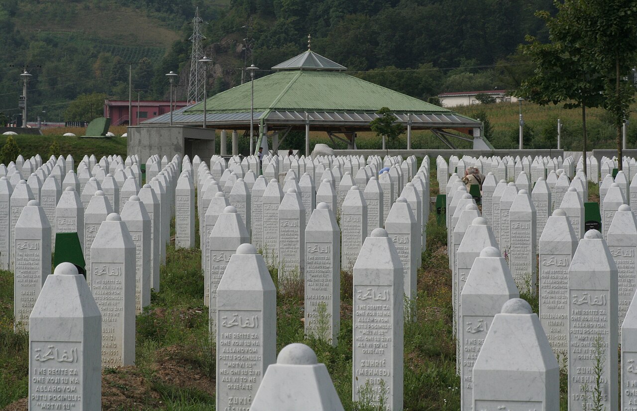 Gravestones at the Srebrenica-Potočari memorial, 2008