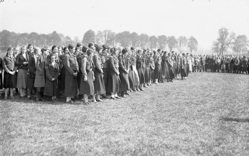 BDM members in uniform lined up for roll call