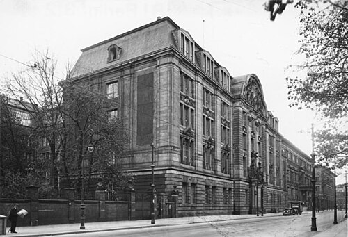 Exterior of the Gestapo headquarters building at Prinz-Albrecht-Straße 8, Berlin, seen from the street corner, 1933