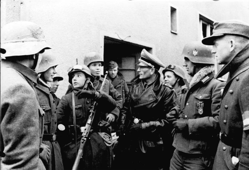 A Hitler Youth company committed to Volkssturm combat duty, 1945