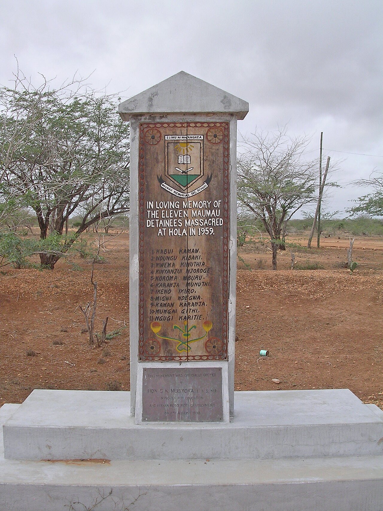 Hola massacre monument, Kenya, 1998