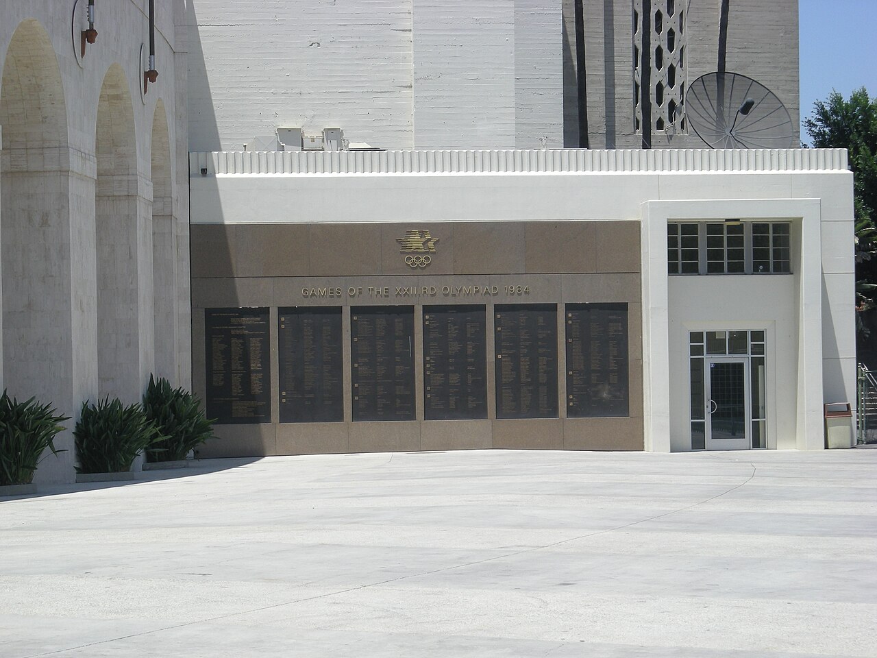The Games of the XXIIIrd Olympiad 1984 plaque at the Los Angeles Memorial Coliseum
