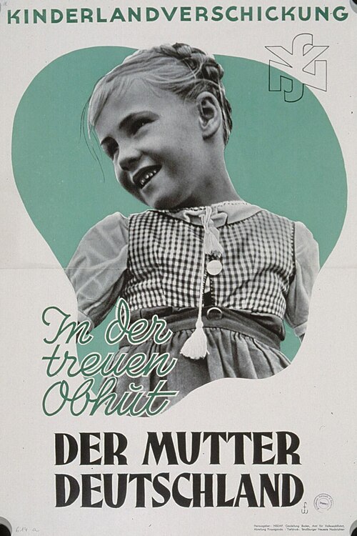 Propaganda poster: "In der treuen Obhut der Mutter Deutschland" ("In the faithful care of Mother Germany")