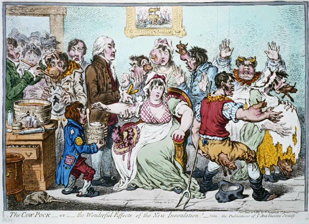 The Cow-Pock, or the Wonderful Effects of the New Inoculation!, James Gillray, 1802