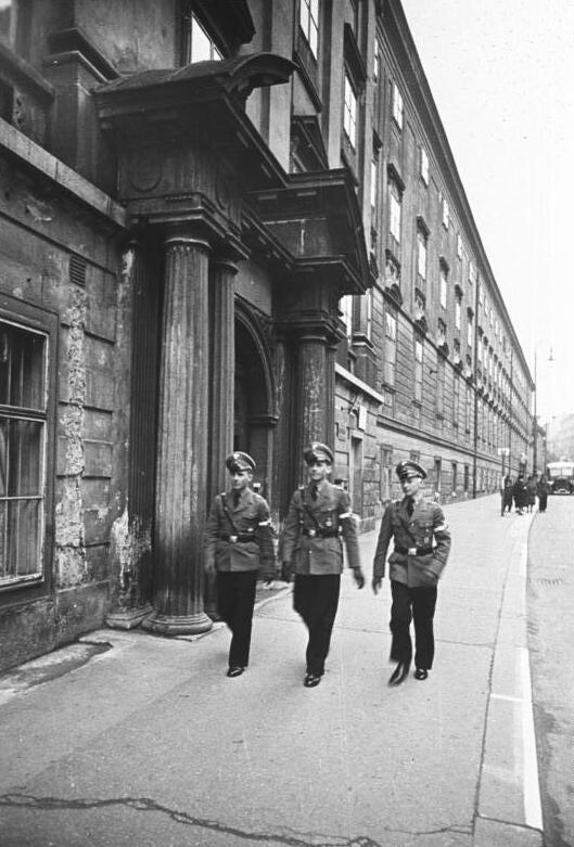 Boys departing the Napola housed in Vienna's Theresianum building, 13 March 1940
