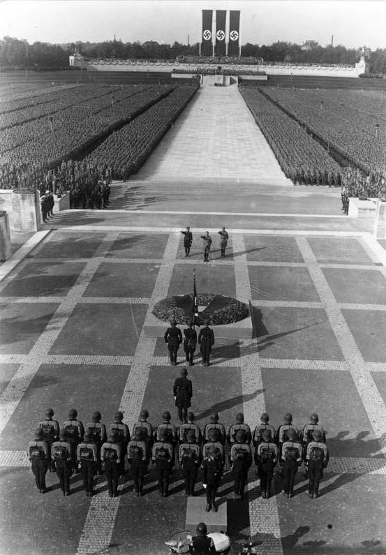 SA and SS formations in the Luitpold Arena at the 1934 Nuremberg rally