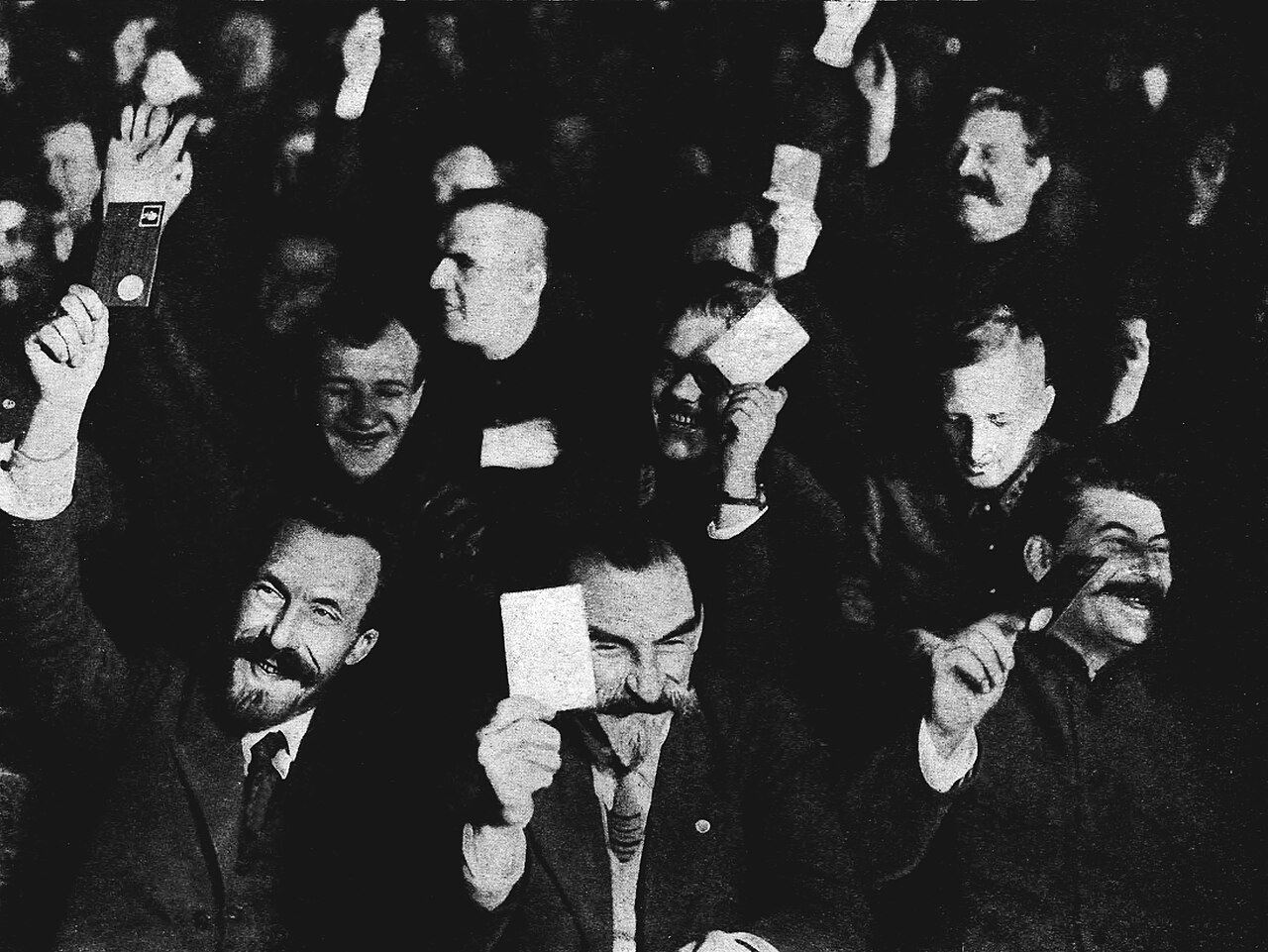 Politburo members at the 15th Congress of the All-Union Communist Party (Bolsheviks), December 1927