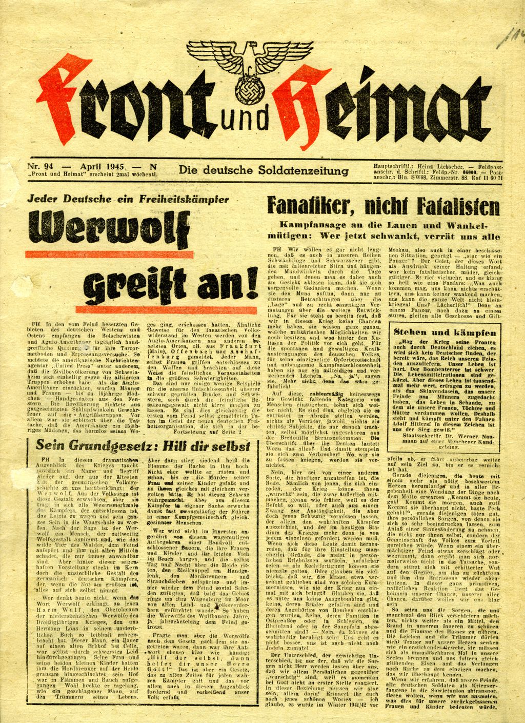 Front und Heimat, April 1945