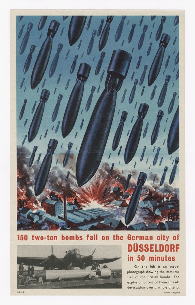 150 Two-Ton Bombs Fall on the German City of Düsseldorf in 50 Minutes