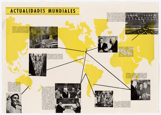 Actualidades Mundiales poster, No. 63 (Spanish world-news map, Latin America)
