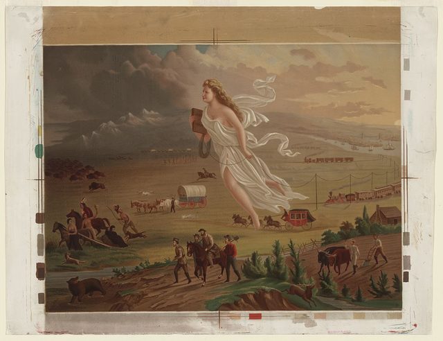 "American Progress" (John Gast, chromolithograph for George A. Crofutt, 1873)