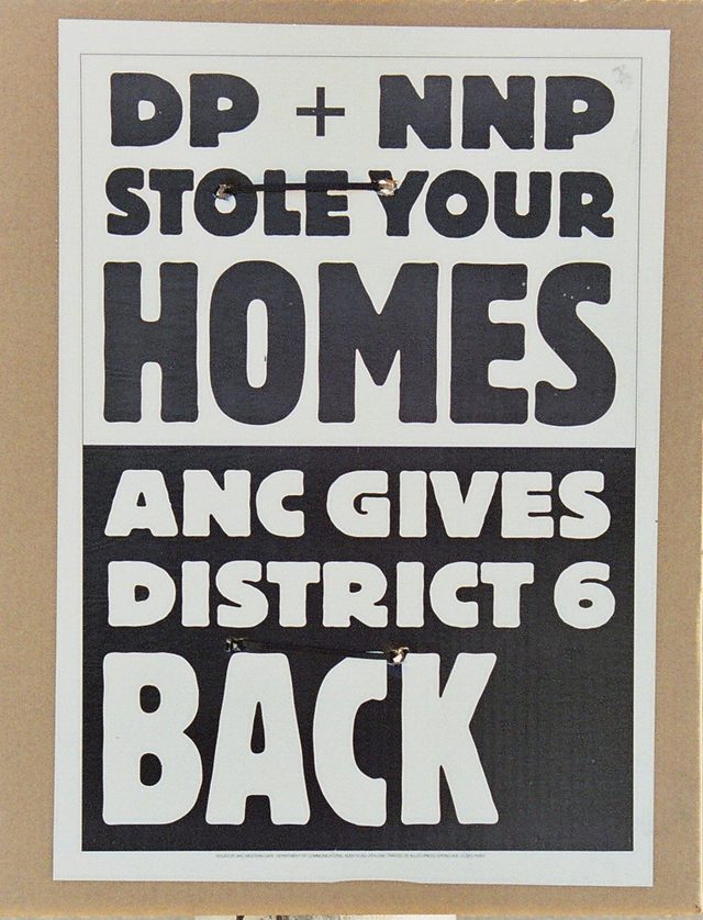 ANC Western Cape Poster: "DP + NNP Stole Your Homes" (c. 2001)