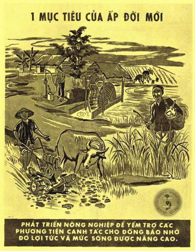 1 mục tiêu của Ấp Đời Mới (One goal of the New Life Hamlet: agriculture)