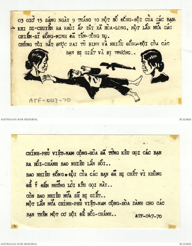Ấp Tây quick-reaction contact leaflet ATF-047-70 (After the Ap Tay Contact)