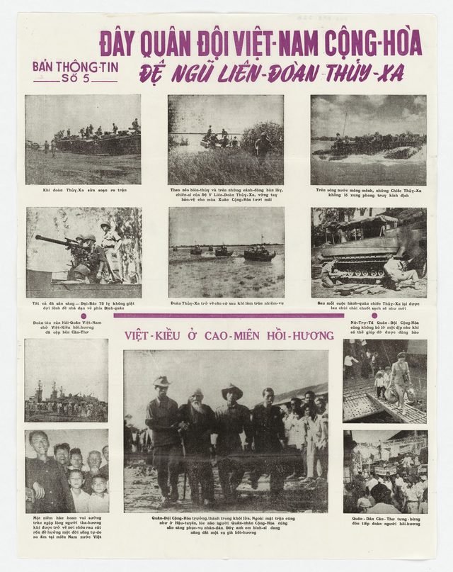Army information poster, Bulletin No. 5: Amphibious Regiment and returnees (Vietnamese poster distributed in Saigon)