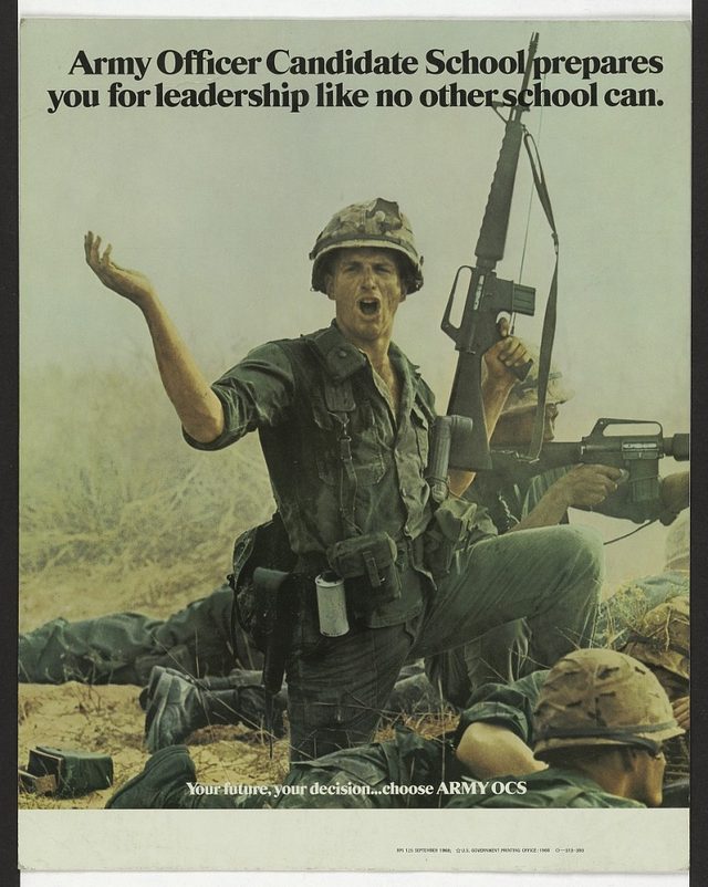 Army Officer Candidate School prepares you for leadership like no other school can (US Army recruiting poster)