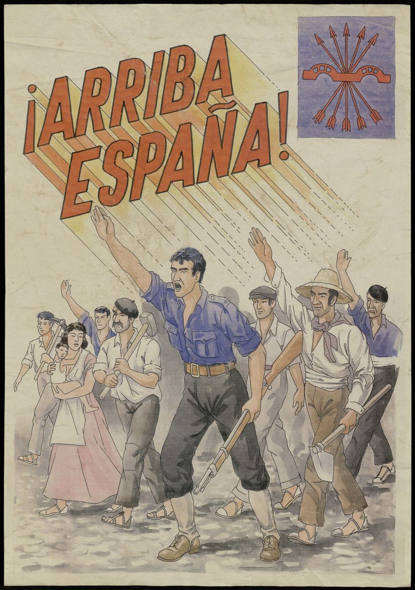 ¡Arriba España! (Falange poster drawing, about 1937)