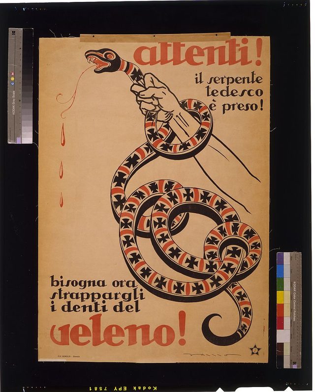 Attenti! il serpente tedesco è preso! (Attention! The German serpent is caught!)