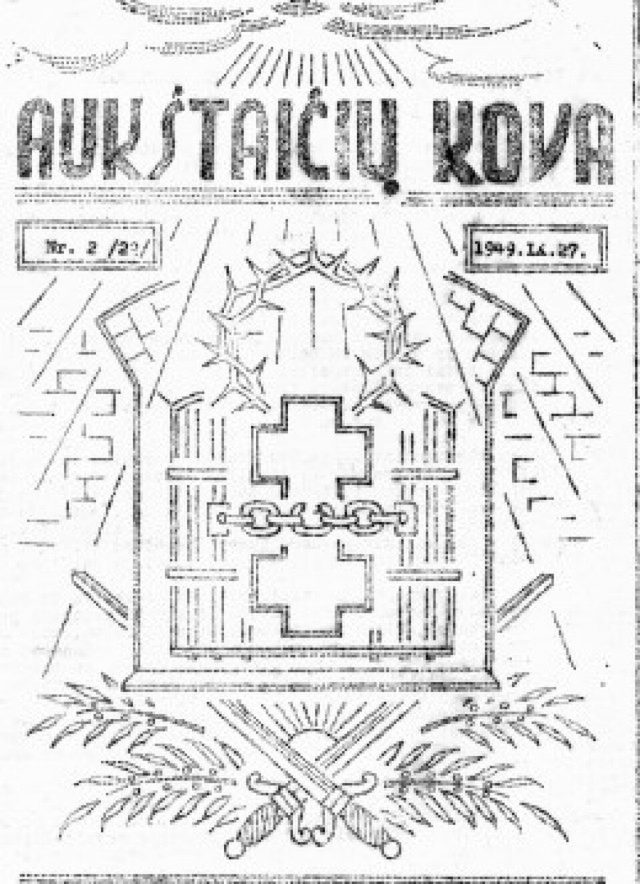 Aukštaičių kova, Nr. 2, 27 September 1949 (Lithuanian partisan underground journal, cover)