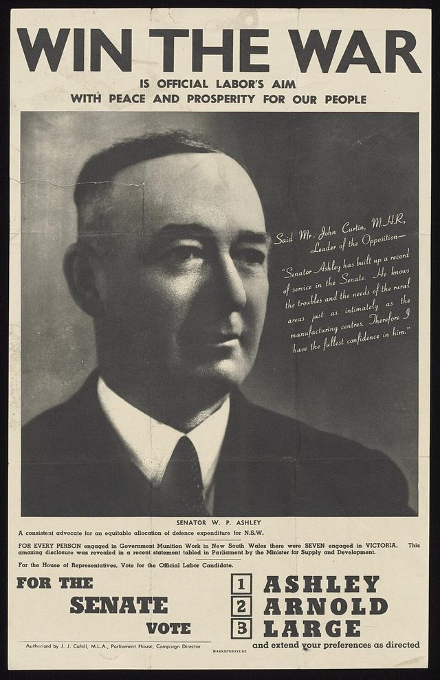 Win the war: Australian Labor Party Senate ticket, New South Wales (1940)