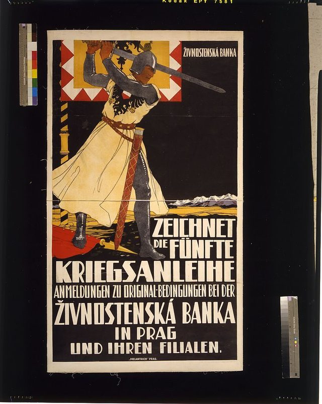 Zeichnet die fünfte Kriegsanleihe (Živnostenská banka, Prague)