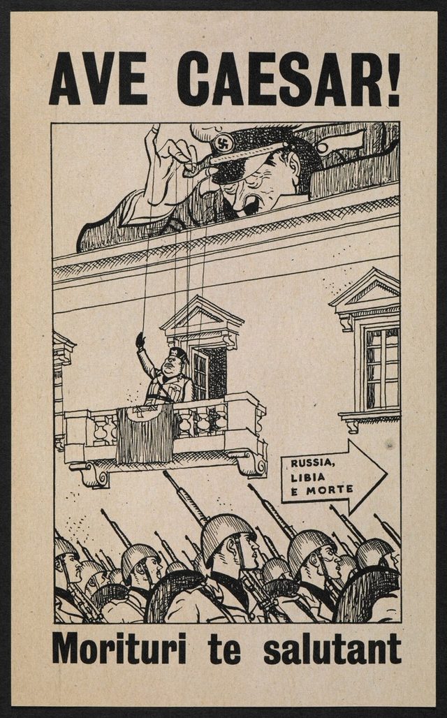 Ave Caesar! Morituri te salutant (British leaflet to Italy)