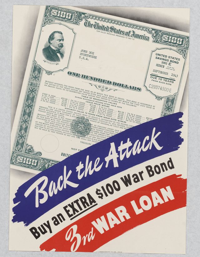 Back the Attack: Buy an Extra $100 War Bond, 3rd War Loan