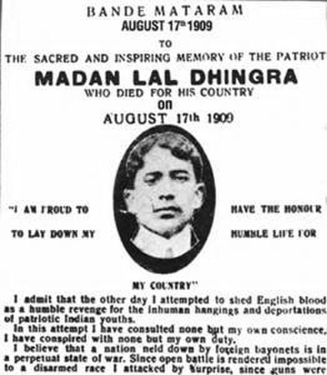 Bande Mataram (Paris), memorial page to Madan Lal Dhingra, 17 August 1909