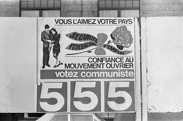 "Vous l'aimez votre pays": Communist Party of Belgium election poster, Brussels