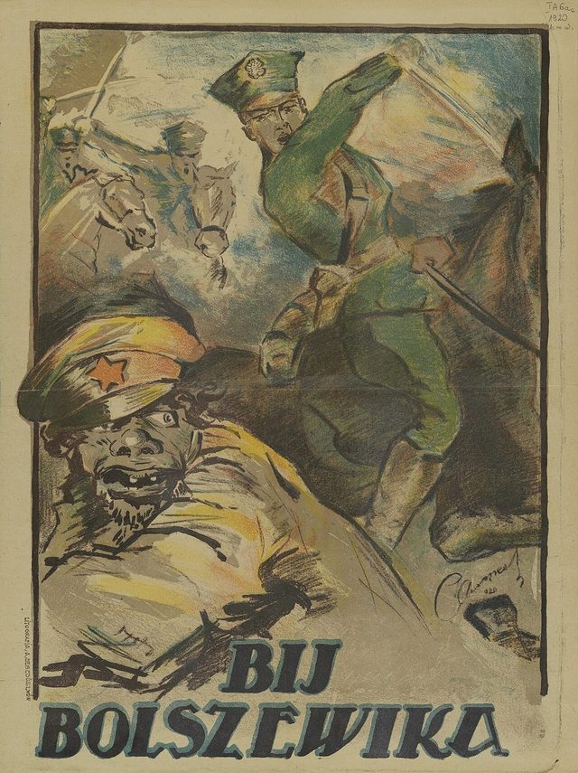 Bij bolszewika (Strike the Bolshevik): Polish lithograph poster