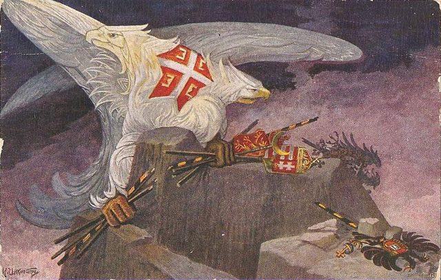 Bijeli orao (White Eagle), postcard for the first Yugoslav all-Sokol rally, Ljubljana, 12-15 August 1922