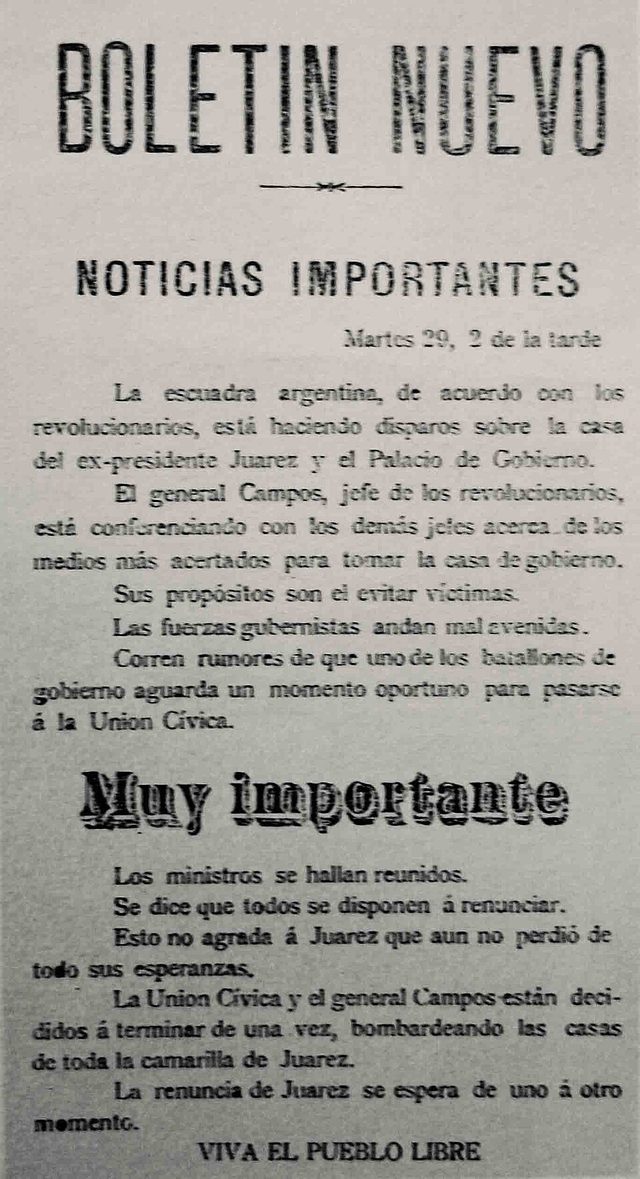 Boletín nuevo: Noticias importantes (New Bulletin: Important News), Revolución del Parque