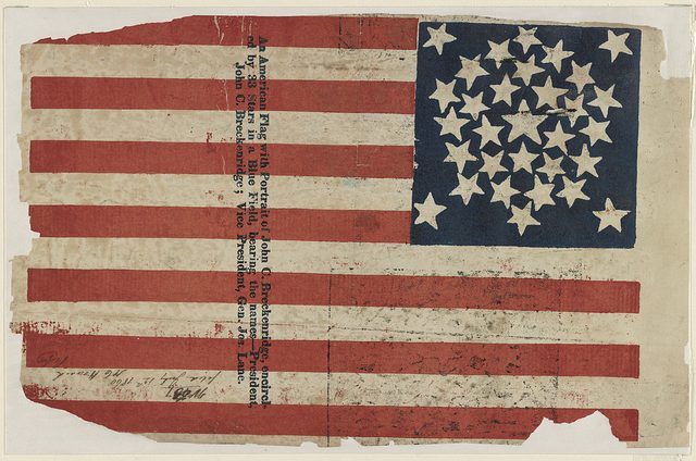 Proof for a flag campaign banner for John C. Breckinridge and Joseph Lane (H. C. Howard, 1860)