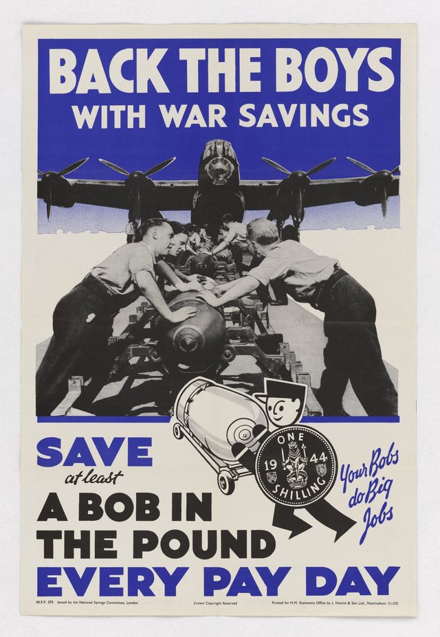 Back the Boys with War Savings: Save at Least a Bob in the Pound Every Pay Day (bomb loading)