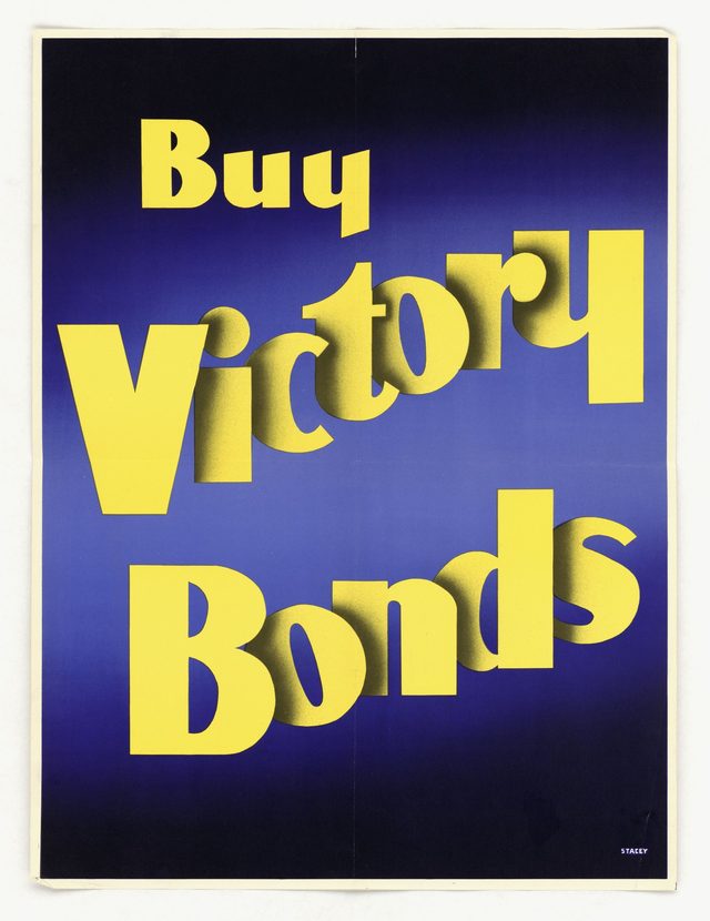 Buy Victory Bonds (lettering poster, artist Stacey)