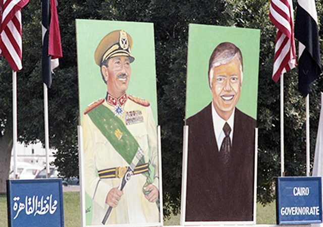 Cairo Governorate portrait boards of Sadat and Carter (1979)