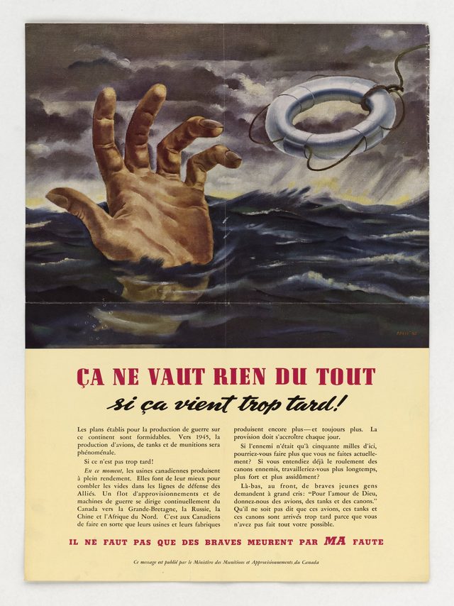 Ça ne vaut rien du tout si ça vient trop tard! [It's worth nothing at all if it comes too late!]