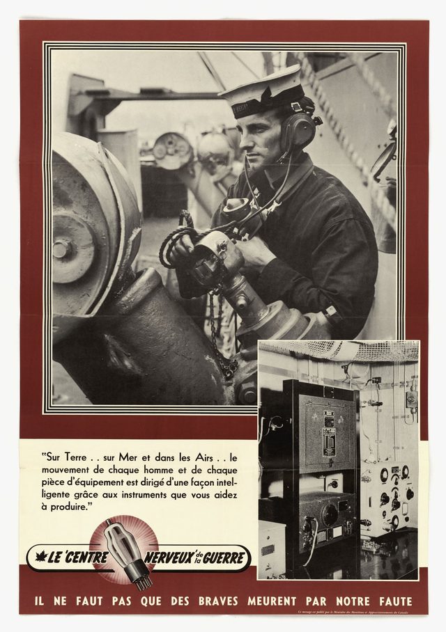 Le 'Centre Nerveux' de la Guerre [The 'Nerve Centre' of the War] (Canadian poster in French)