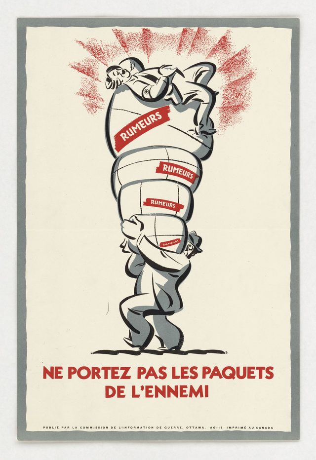 Ne portez pas les paquets de l'ennemi [Do not carry the enemy's parcels]