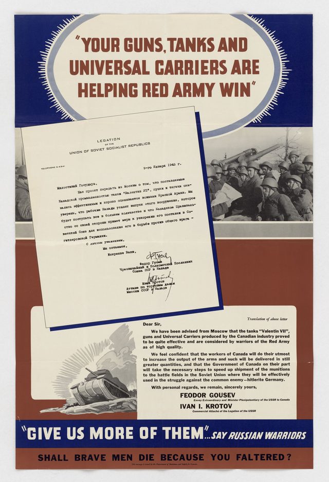 "Your Guns, Tanks and Universal Carriers Are Helping Red Army Win"