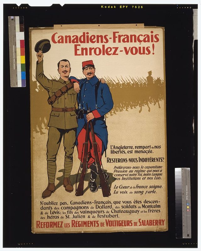 Canadiens-Français, enrolez-vous! Reformez les régiments de Voltigeurs de Salaberry (Canada)