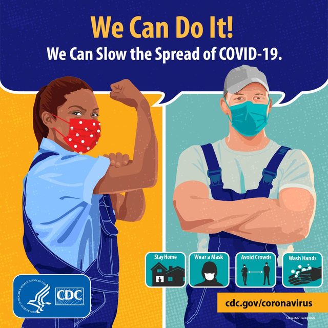 "We Can Do It! We Can Slow the Spread of COVID-19": CDC poster