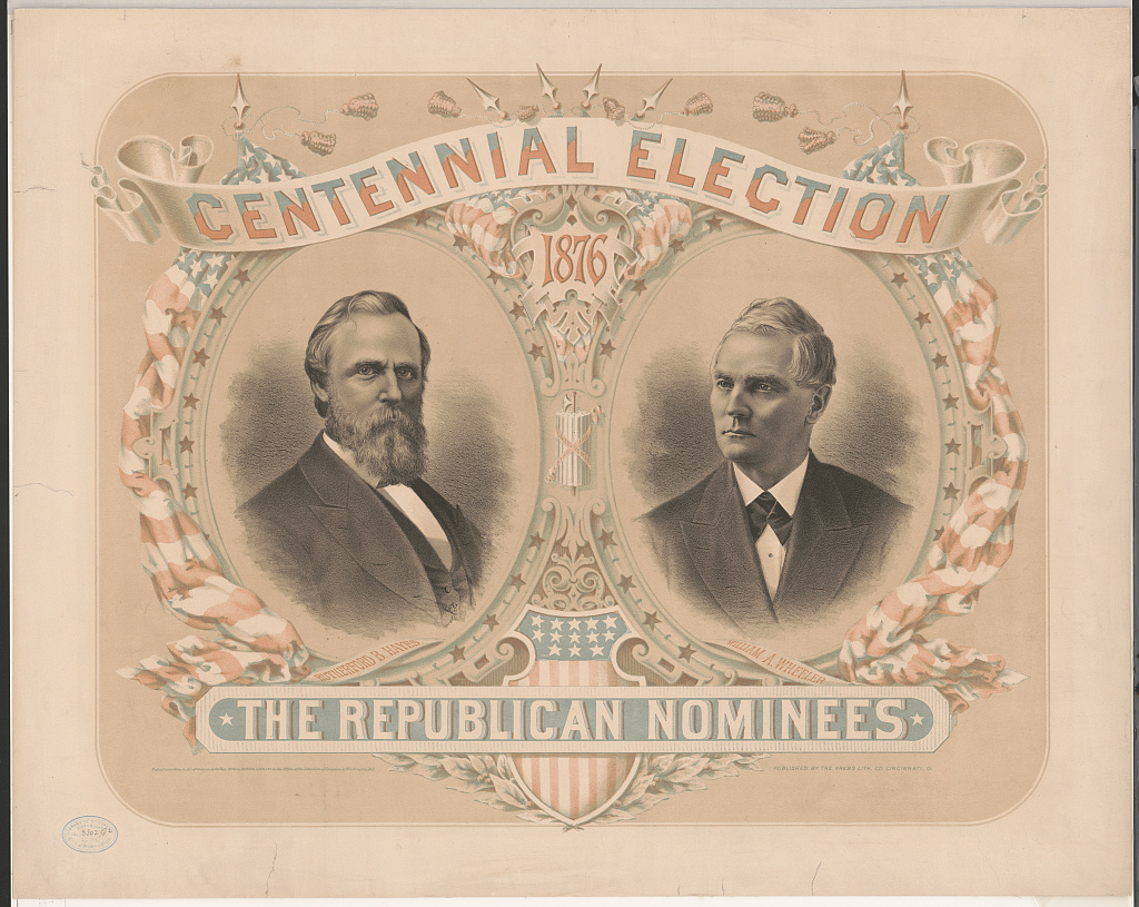Centennial election. The Republican nominees, Krebs Lithographing Co., 1876