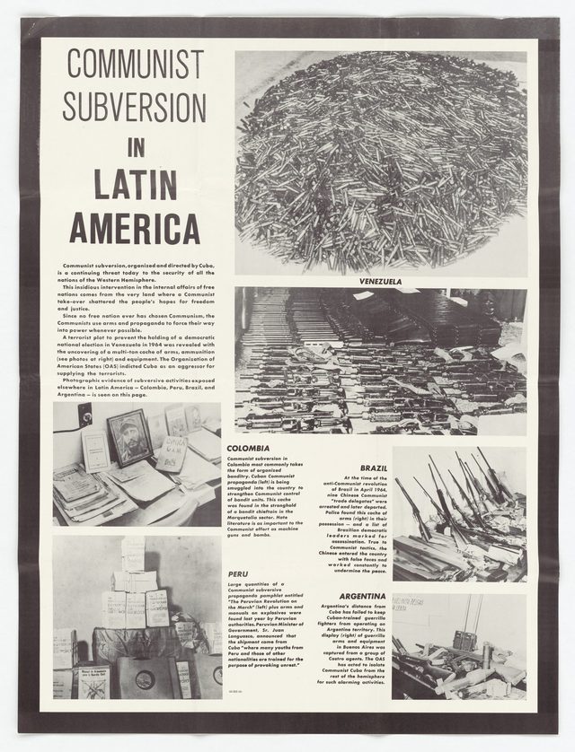 Communist Subversion in Latin America poster, 65-323 (English poster distributed in Beirut)