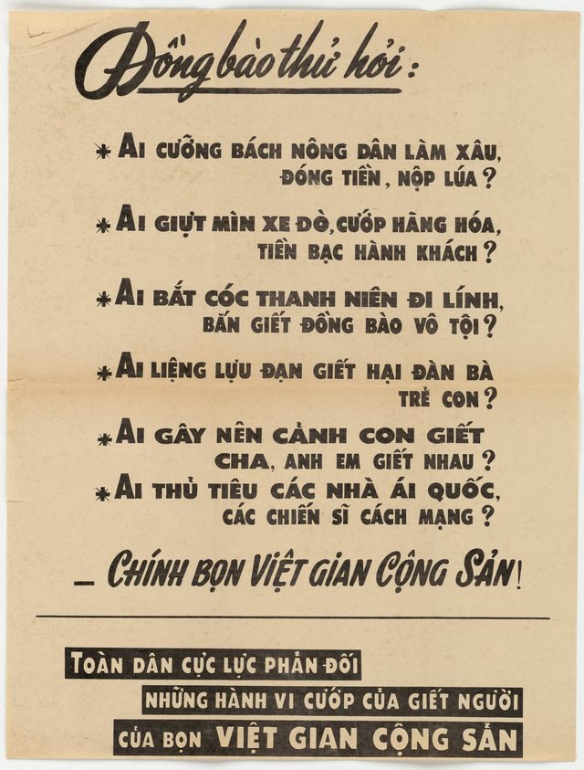Compatriots, Ask Yourselves poster 407 (Vietnamese poster distributed in Saigon)