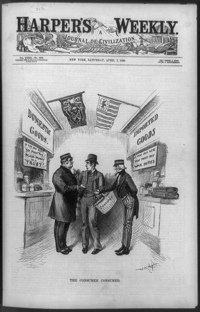 The consumer consumed, Harper's Weekly, 7 April 1888
