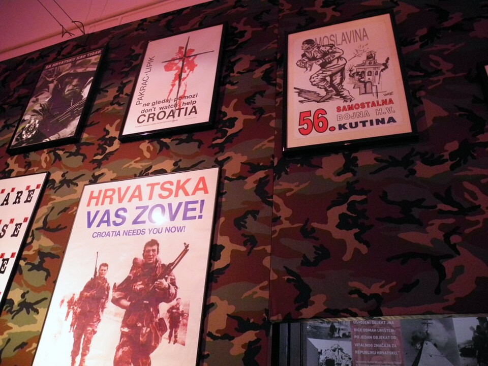 Croatian war posters on display, Croatian History Museum, Zagreb