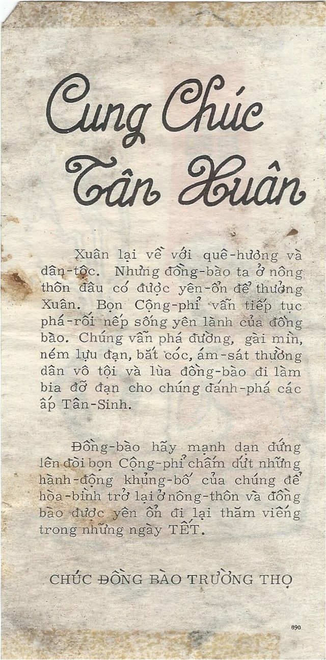 Cung chúc Tân Xuân (Happy New Spring) Tet greeting leaflet